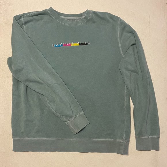 Davids Vlog Teal Crewneck Limited Edition Merchandise - Picture 1 of 1